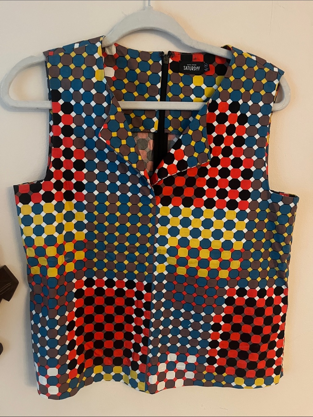 Kate Spade Saturday Multicolor Geometric Sleeveless Top